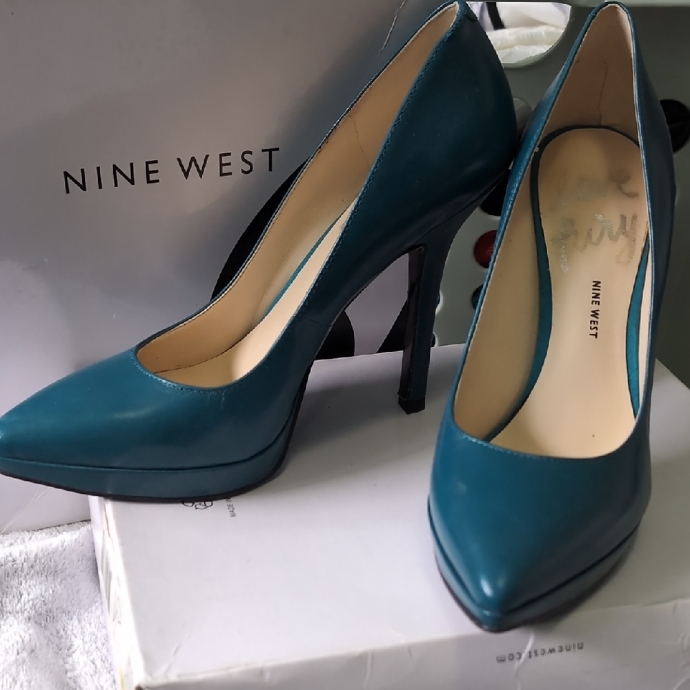 Teal green heels